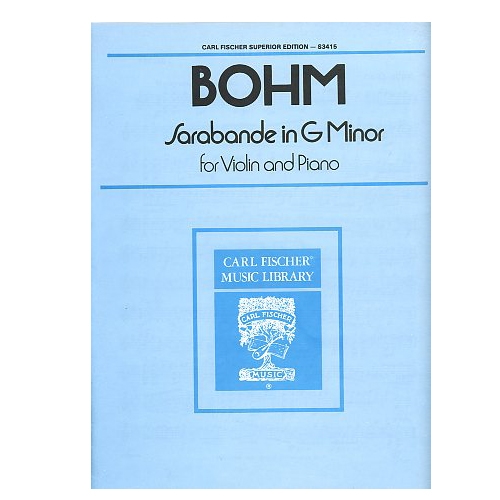 Bohm, Sarabande in G Minor