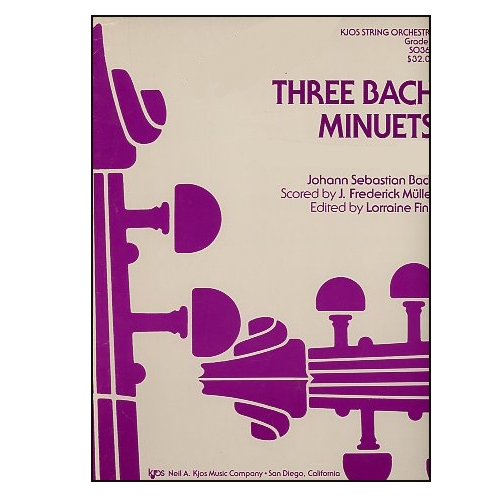 Three Bach Minuets String Orchestra Bass Part