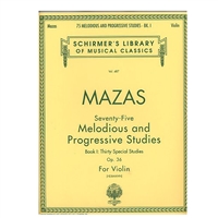 Mazas 75 Melodious and Progressive Studies for Violin, Opus 36, Book 1 (30 studies) - Mazas
