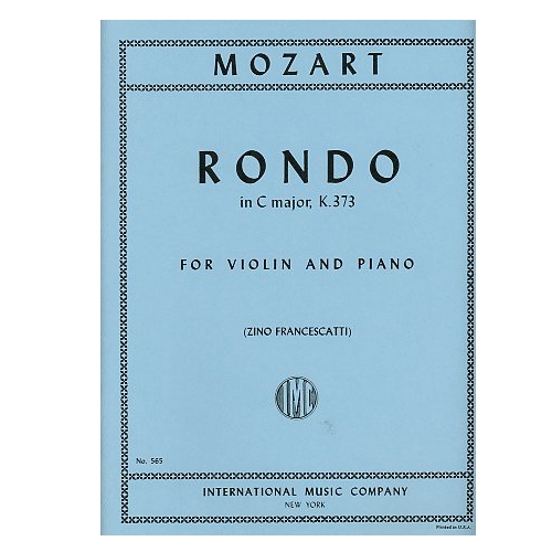 Rondo in C major, K. 373 , for Violin and Piano - Mozart
