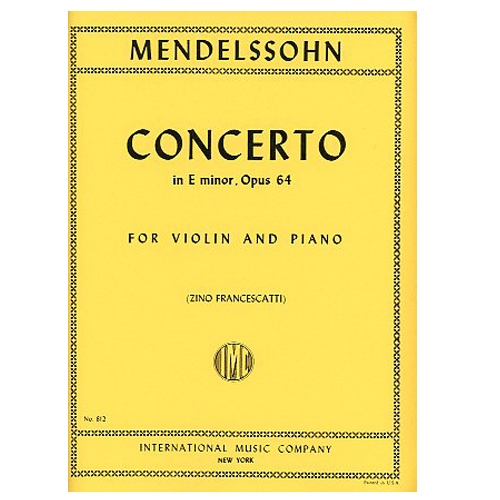 bent Supersonic hastighed hagl Concerto in E minor, Opus 64 - Felix Mendelssohn