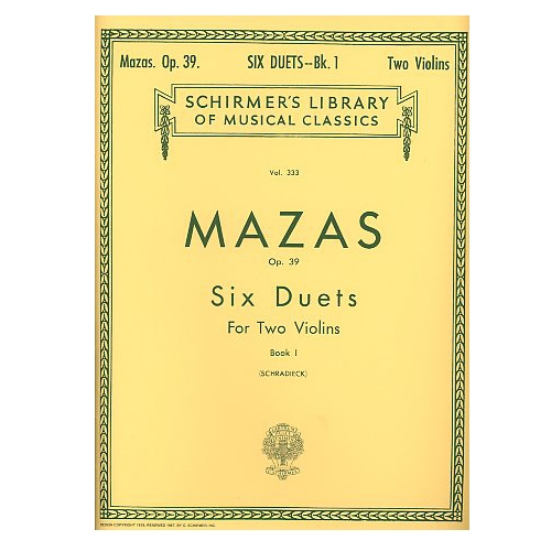 Mazas Op 39 Six Duets for Two Violins Bk 1