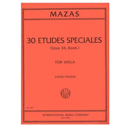 36 Etudes Speciales, Opus 36, Book 1 for Viola  - Mazas