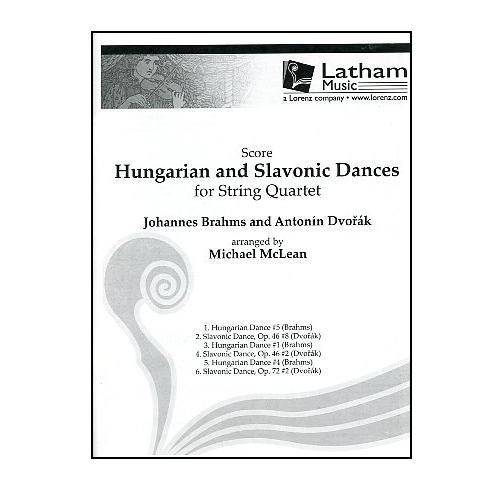 Hungarian and Slavonic Dances for String Quartet, Brahms and Dvorak - Score