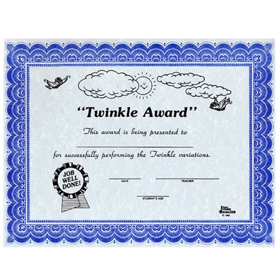 Young Musicians- Twinkle Award Certificates