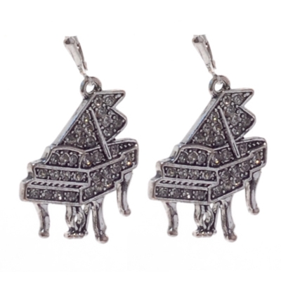EARRING CRYSTAL GRAND PIANO SILVER