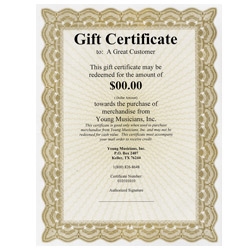 L&J Young Musicians Gift Certificate