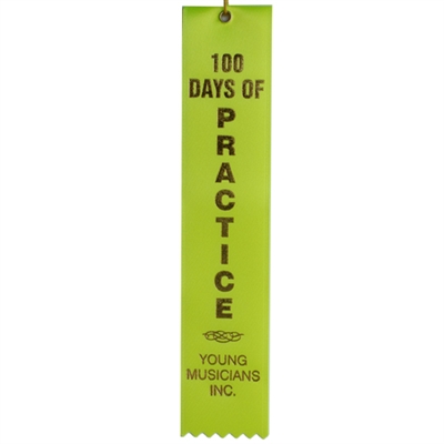 100 Days of Practice Ribbon- Chartreuse