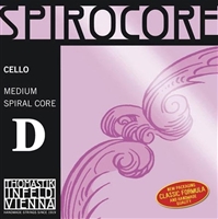 Thomastik Spirocore Cello D String- Chrome Wound