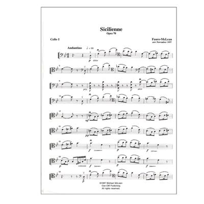 Sicilienne Opus 78 Cello 1 Part